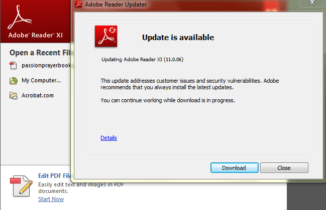Adobe reader 11 update patch download windows 7